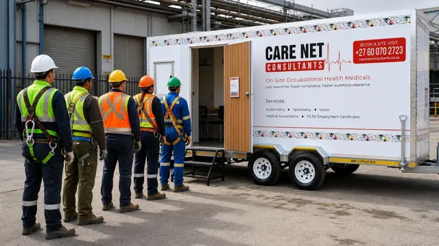 A Care Net mobile clinic on a client site