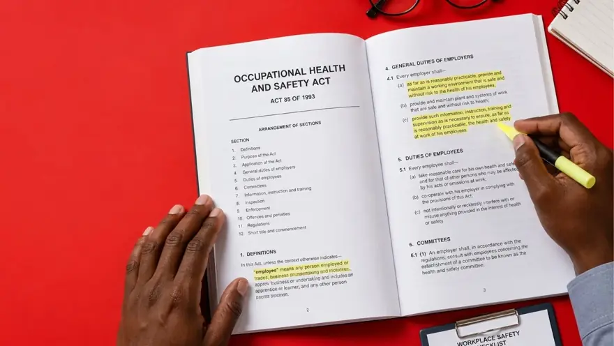 A Care Net practitioner reviewing the Occupational Health and Safety Act.